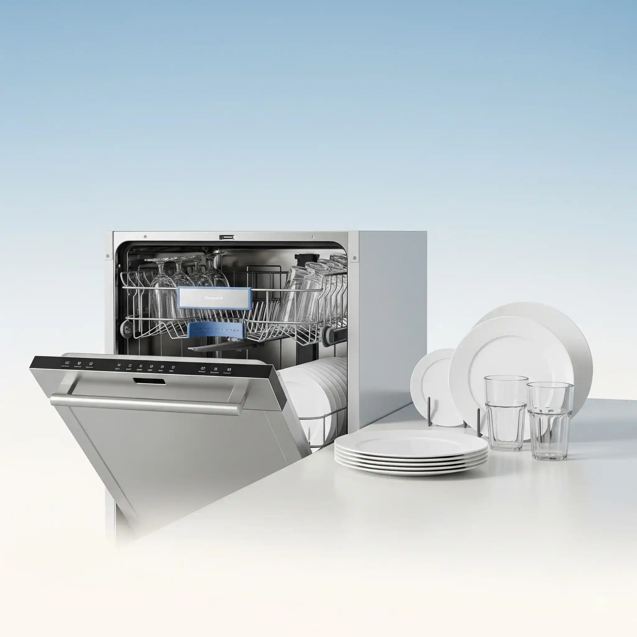 ماشین ظرفشویی با ظرف های تمیز